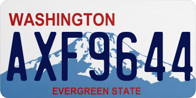 WA license plate AXF9644