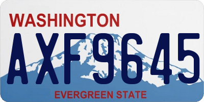 WA license plate AXF9645