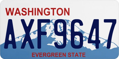 WA license plate AXF9647