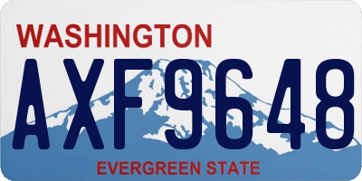 WA license plate AXF9648