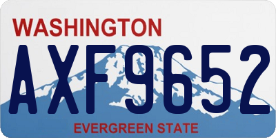 WA license plate AXF9652