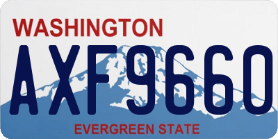 WA license plate AXF9660