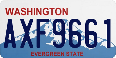WA license plate AXF9661