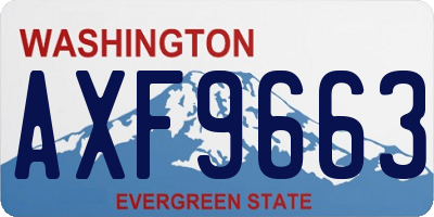 WA license plate AXF9663