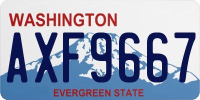 WA license plate AXF9667