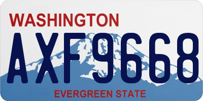 WA license plate AXF9668