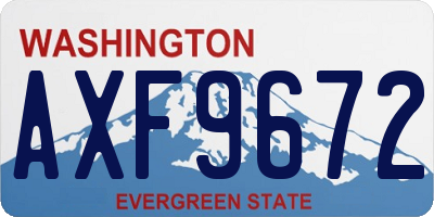 WA license plate AXF9672