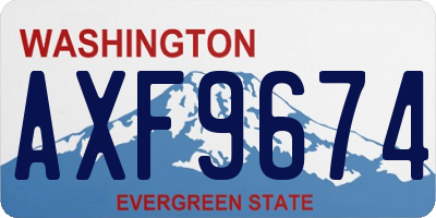 WA license plate AXF9674