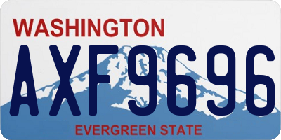 WA license plate AXF9696