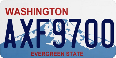 WA license plate AXF9700