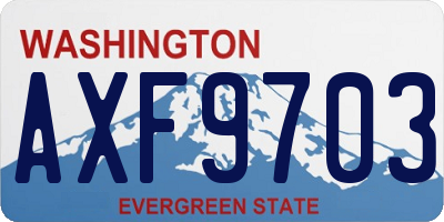WA license plate AXF9703
