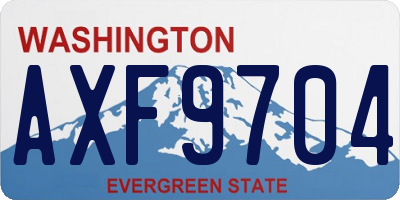 WA license plate AXF9704