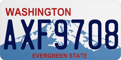 WA license plate AXF9708