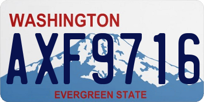 WA license plate AXF9716