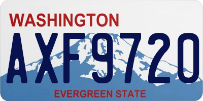 WA license plate AXF9720