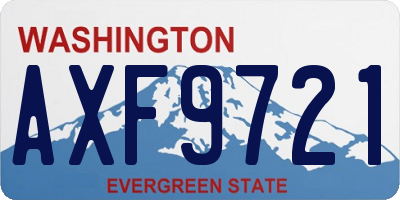 WA license plate AXF9721