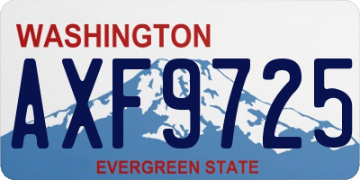 WA license plate AXF9725