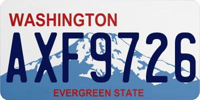 WA license plate AXF9726