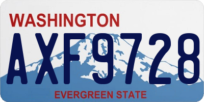 WA license plate AXF9728
