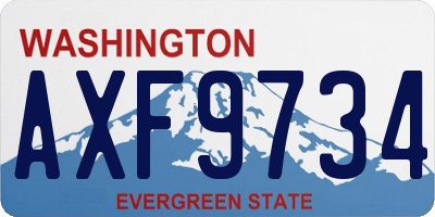 WA license plate AXF9734