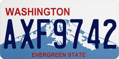 WA license plate AXF9742
