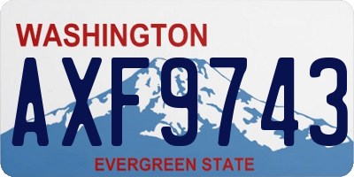 WA license plate AXF9743