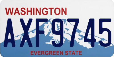 WA license plate AXF9745