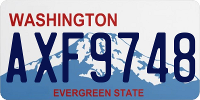 WA license plate AXF9748