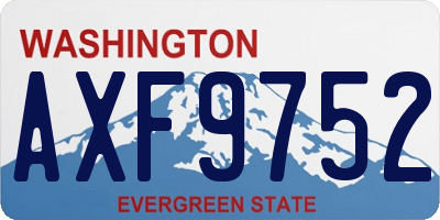 WA license plate AXF9752