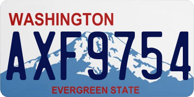 WA license plate AXF9754