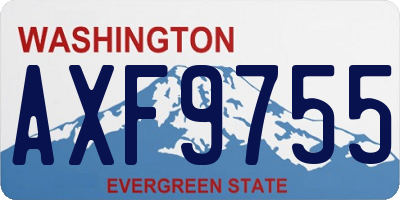 WA license plate AXF9755