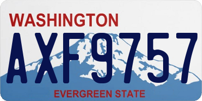 WA license plate AXF9757