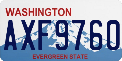 WA license plate AXF9760