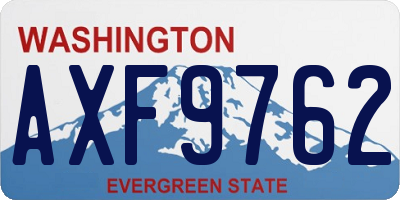 WA license plate AXF9762