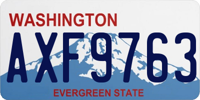 WA license plate AXF9763
