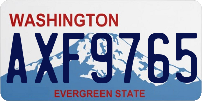 WA license plate AXF9765