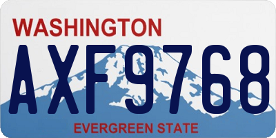 WA license plate AXF9768