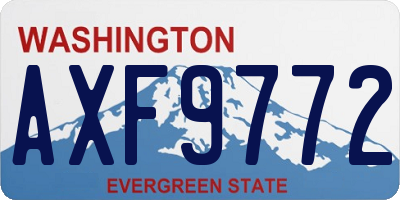 WA license plate AXF9772