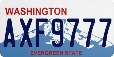 WA license plate AXF9777