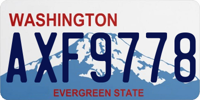 WA license plate AXF9778