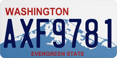 WA license plate AXF9781