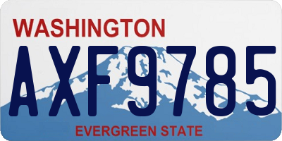 WA license plate AXF9785