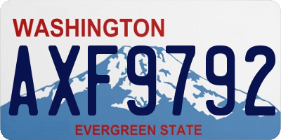 WA license plate AXF9792