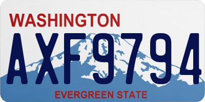 WA license plate AXF9794