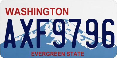 WA license plate AXF9796