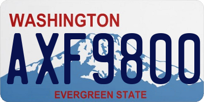 WA license plate AXF9800