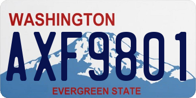 WA license plate AXF9801