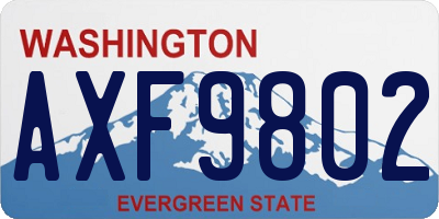 WA license plate AXF9802