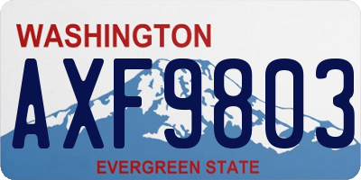 WA license plate AXF9803