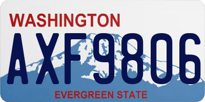WA license plate AXF9806